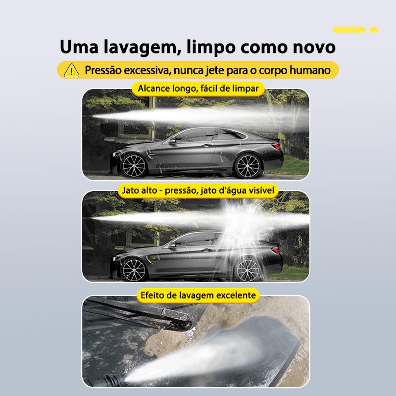 Jato de longo alcance lavando carro