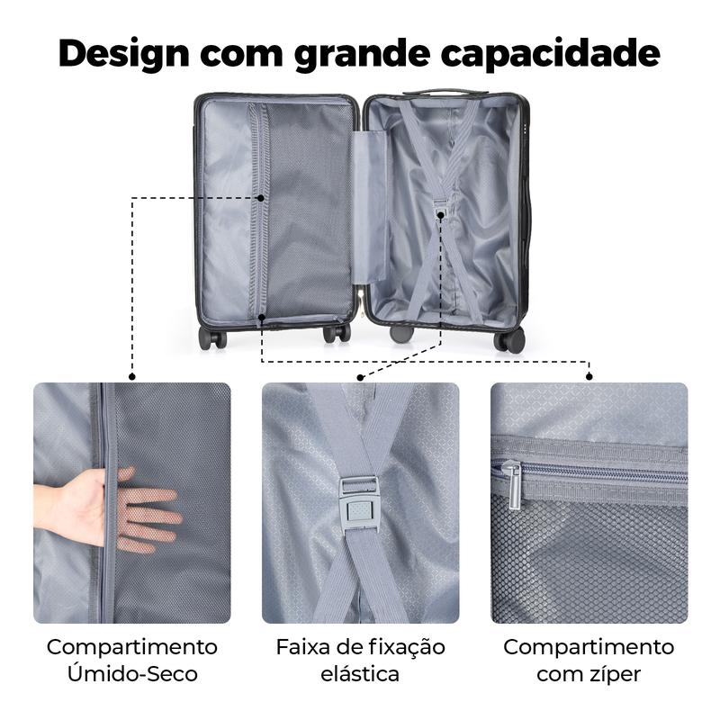 Organização interna da mala