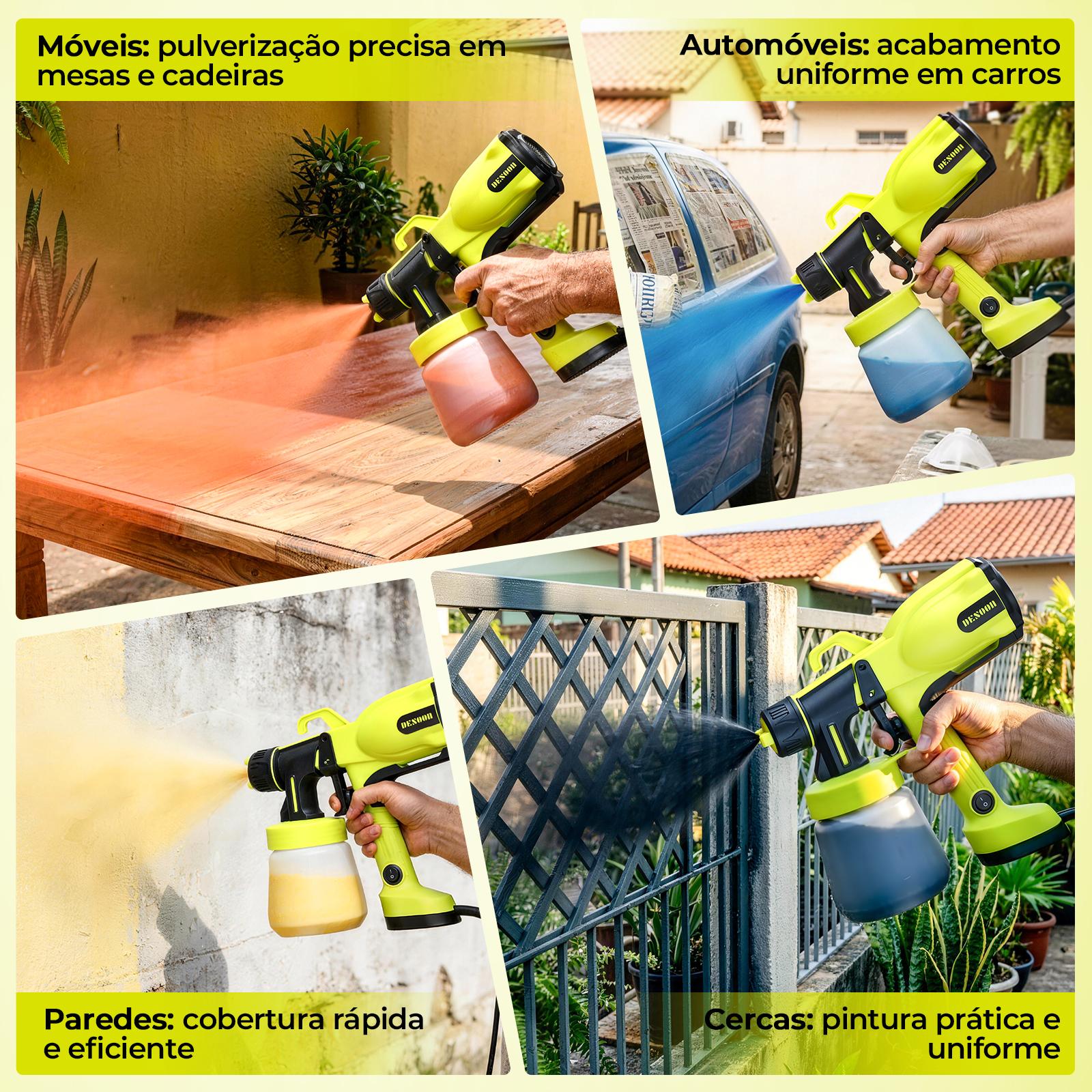 Pintando móveis, carro, parede e cerca